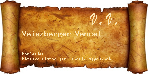 Veiszberger Vencel névjegykártya